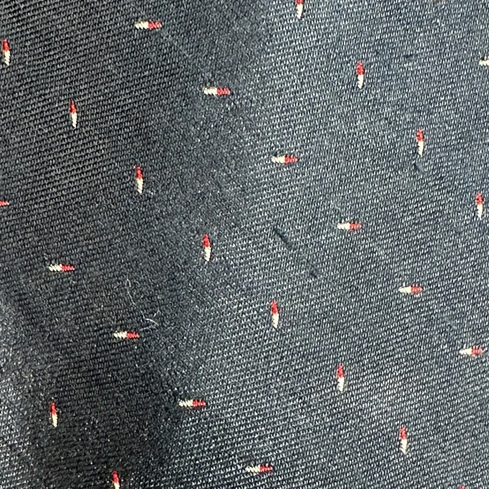 Vintage Brittany House London Silk Men's Tie Navy Red‎ Dot Classic